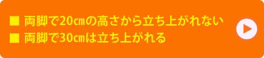 ■両脚で20cmの高さから立ち上がれない　■両脚で30cmは立ち上がれる