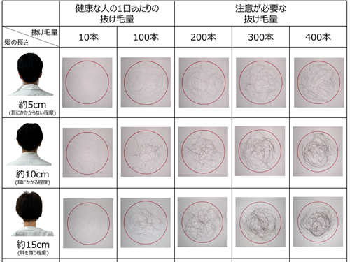 【「抜け毛」の検索数が急上昇する秋到来】 髪の長さによって抜け毛の見え方はこんなに違う！