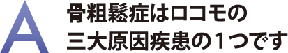 骨粗鬆症はロコモの三大原因疾患の1つです