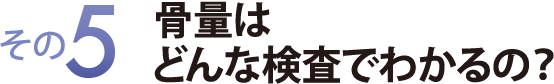 その５　骨量はどんな検査でわかるの？