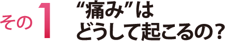 その１　“痛み”はどうして起こるの？