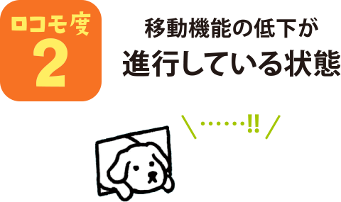 ロコモ度2：移動機能の低下が進行している状態