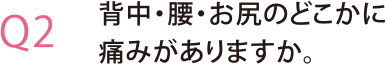 背中・腰・お尻のどこかに痛みがありますか。