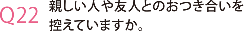 親しい人や友人とのおつき合いを控えていますか。