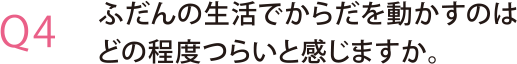 ふだんの生活でからだを動かすのはどの程度つらいと感じますか。